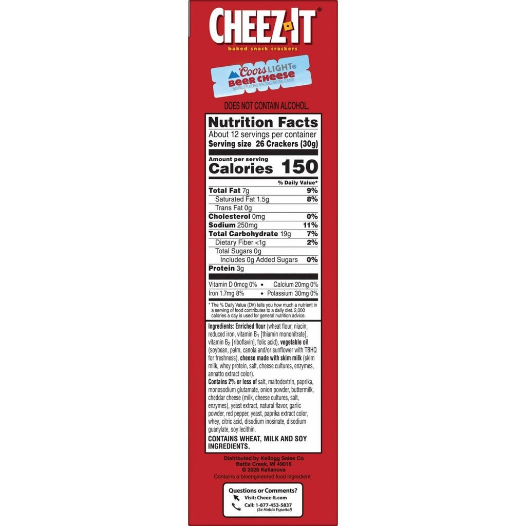 Cheez-It Beer Cheese Baked Snack Crackers - 12.4oz