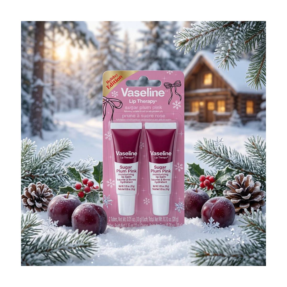 Vaseline Holiday Limited Edition Lip Balm - Sugar Plum - 2pk