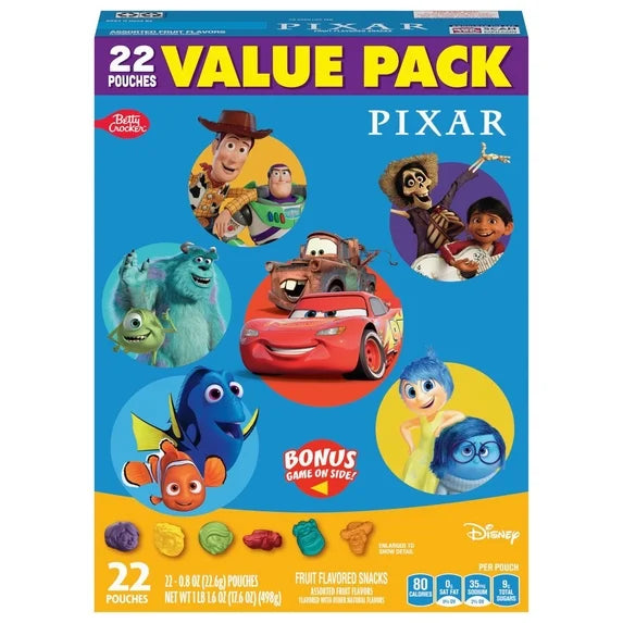 Betty Crocker Pixar Fruit Flavored Snacks - 22 ct