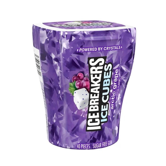 Ice Breakers Ice Cubes Arctic Grape Sugar Free Chewing Gum  - 40 Pieces