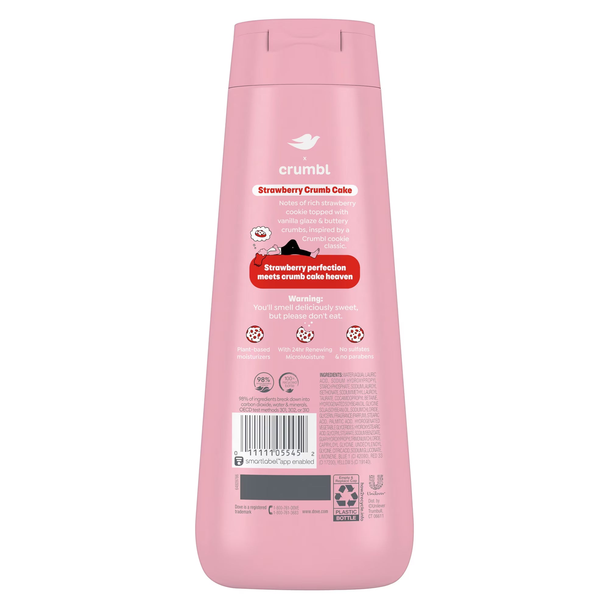 Dove Crumbl Limited Edtion Body Wash Strawberry Cookie