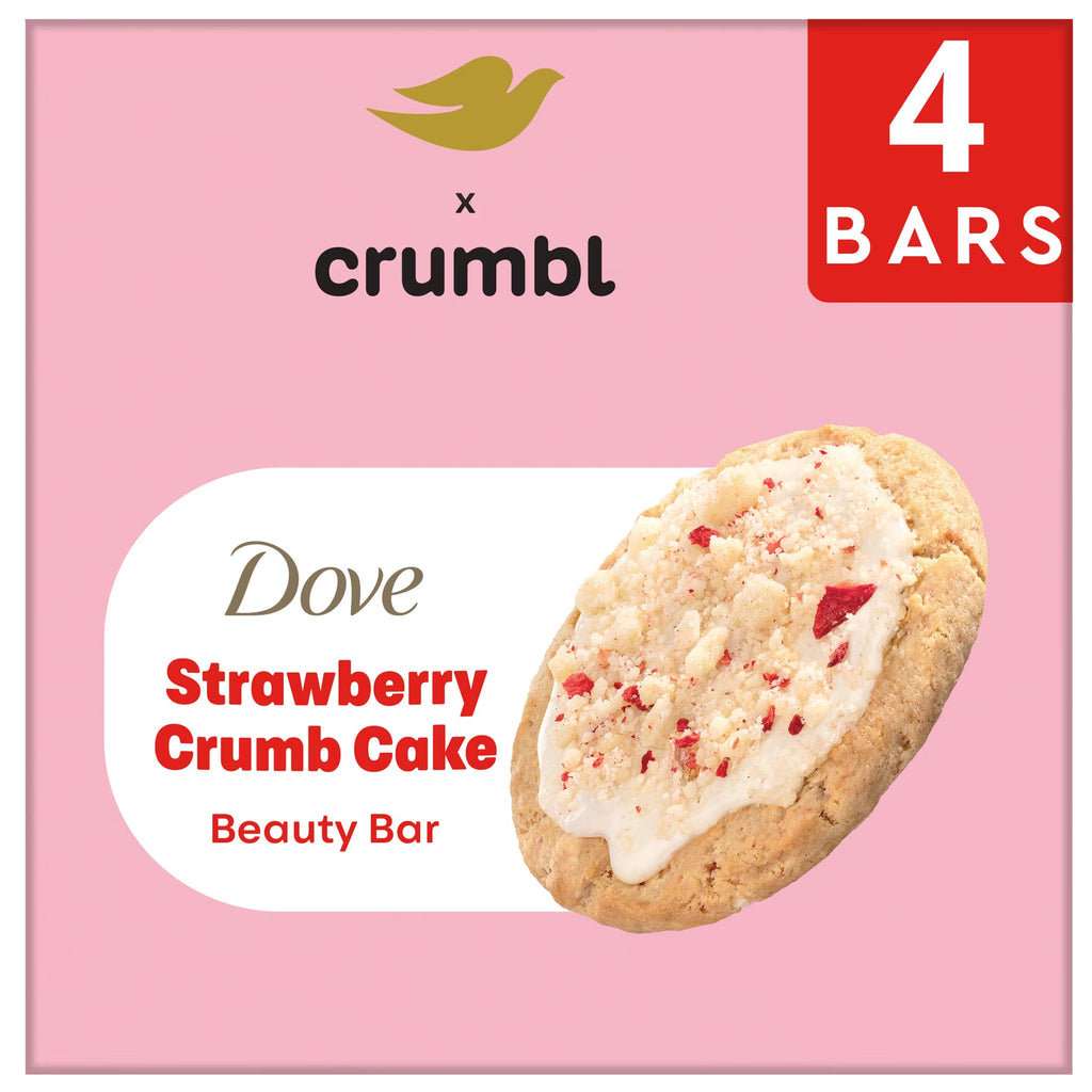 Dove & Crumbl Limited Edition Beauty Bar Strawberry Cake - 4 Bars