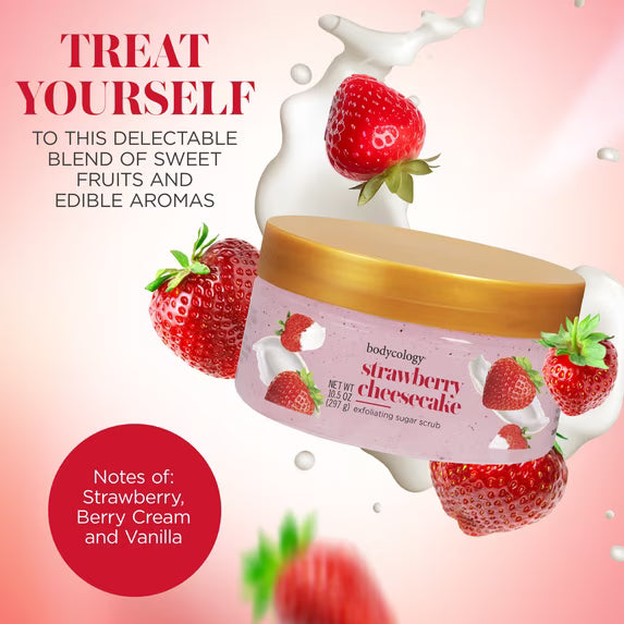 Bodycology Strawberry Cheesecake Exfoliating Sugar Scrub 10.5oz
