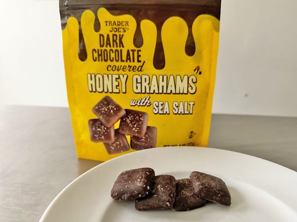 Trader Joe's Dark Chocolate covered Honey Grahams with Sea Salt