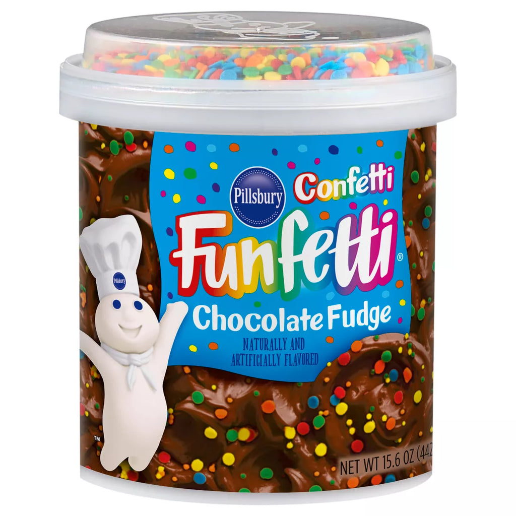 Pillsbury Funfetti Confetti Chocolate Fudge Frosting - 15.6oz