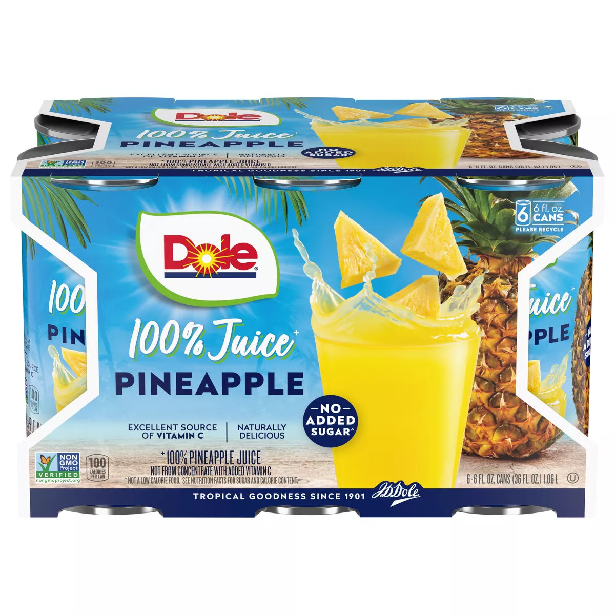 Dole Pineapple Juice 6-pack cans