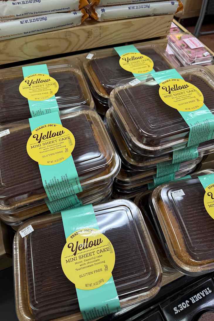 Trader Joe's Mini Sheet Cake - Yellow Gluten Free with Chocolate Frosting