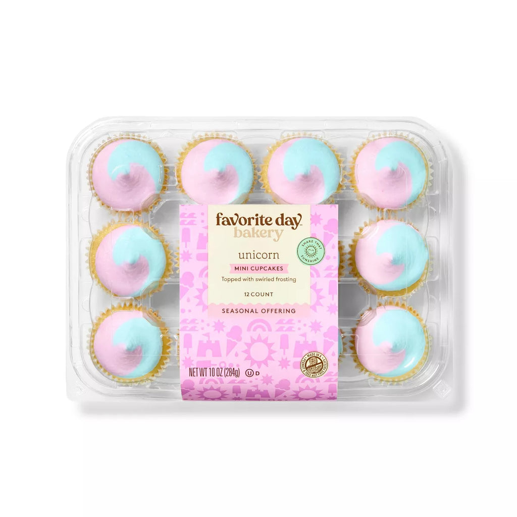 Unicorn Vanilla Mini Cupcakes - 10oz/12ct - Favorite Day Target