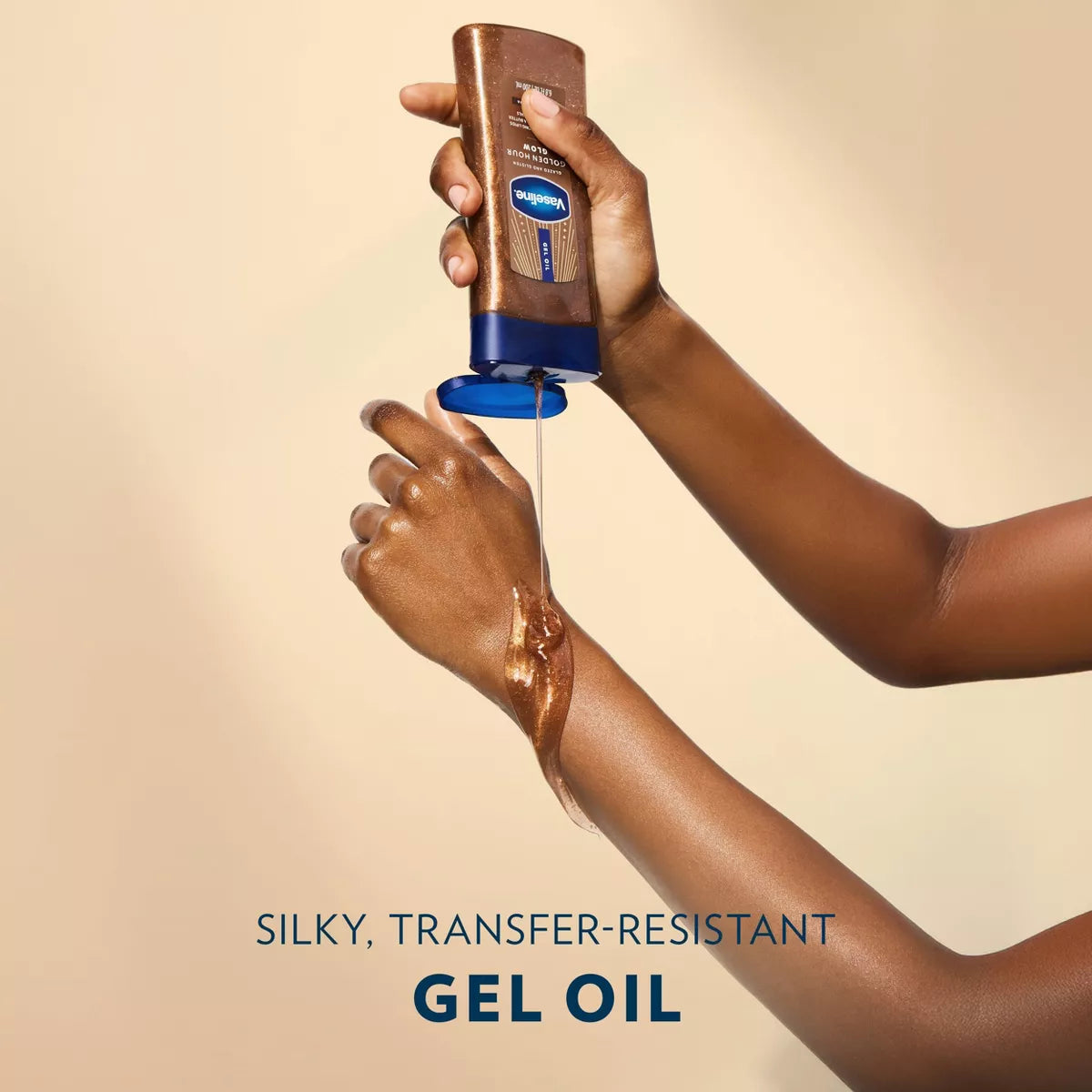 Vaseline Glazed & Glisten Vanilla Cocoa Shimmering Gel Body Oil - Golden Hour