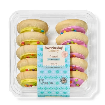 Fresh Baked Frosted Sugar Cookies - Large 10 ct (350g)