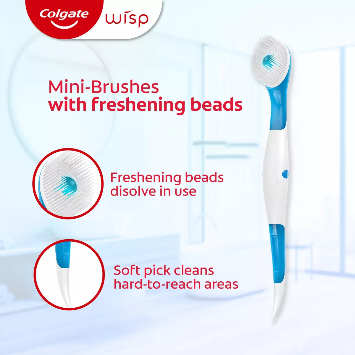 Colgate Max Fresh Wisp Disposable Travel Toothbrushes - Mini - Peppermint -24ct