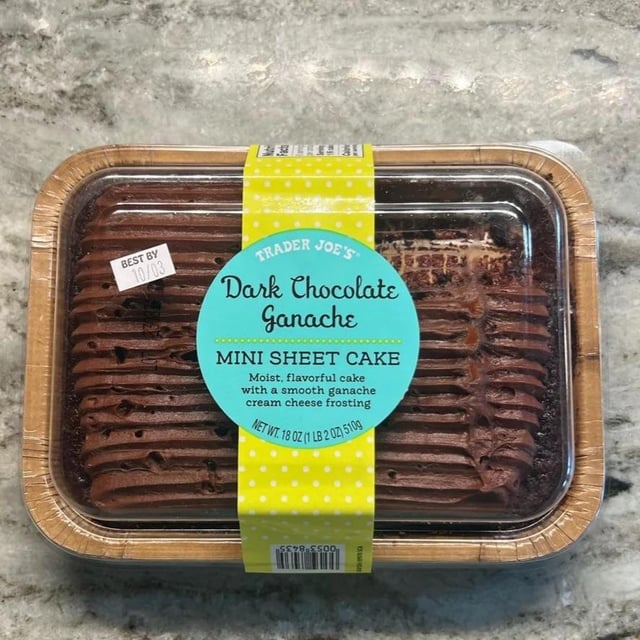 Trader Joe's Mini Sheet Cake - Dark Chocolate Ganache