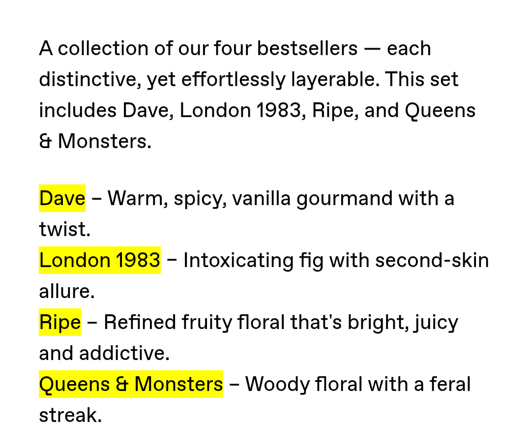 Bestsellers Discovery Set - 4 Piece (includes London 1983, Ripe, Dave, and Q&M)