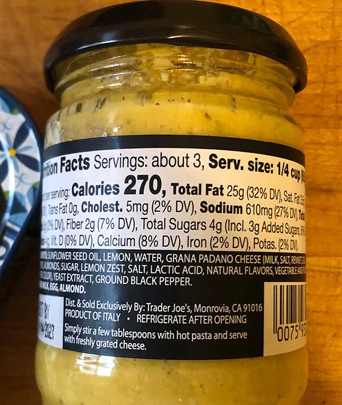 Trader Joe's Lemon Pesto Sauce