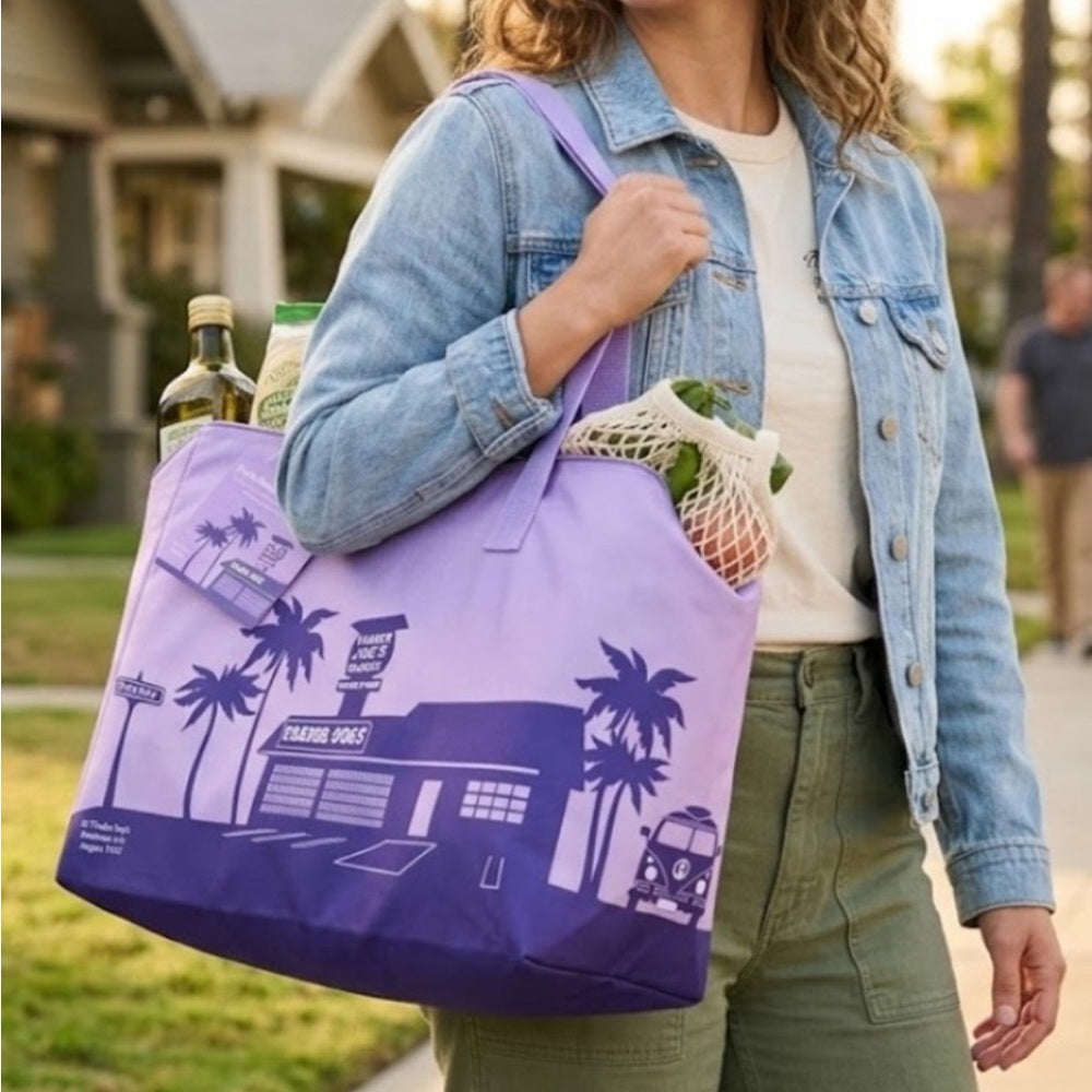 Trader Joe's Dusty Large Lavender Insulated Cooler Tote