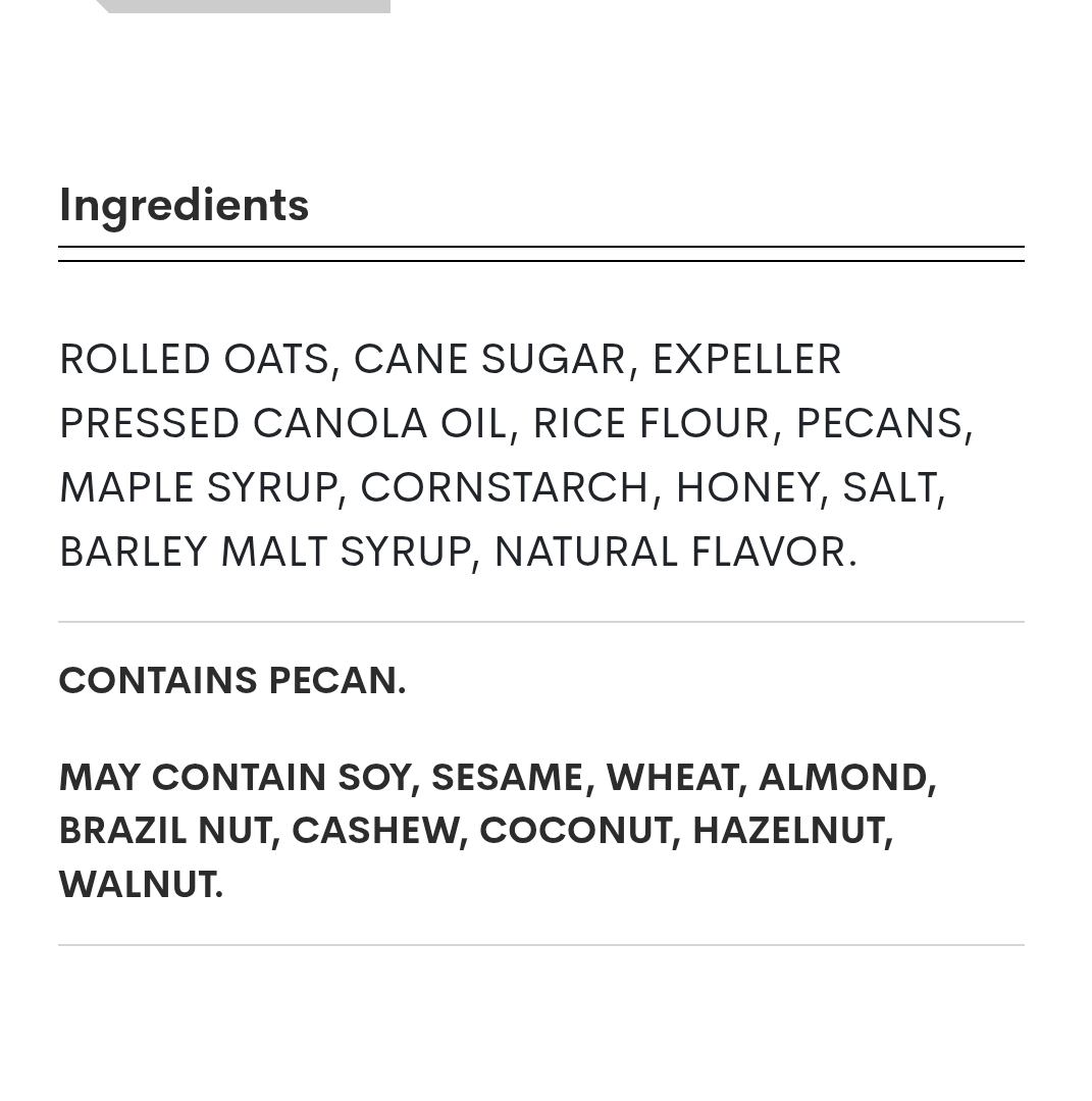 Trader Joe's Just the Clusters Maple Pecan Granola Cereal