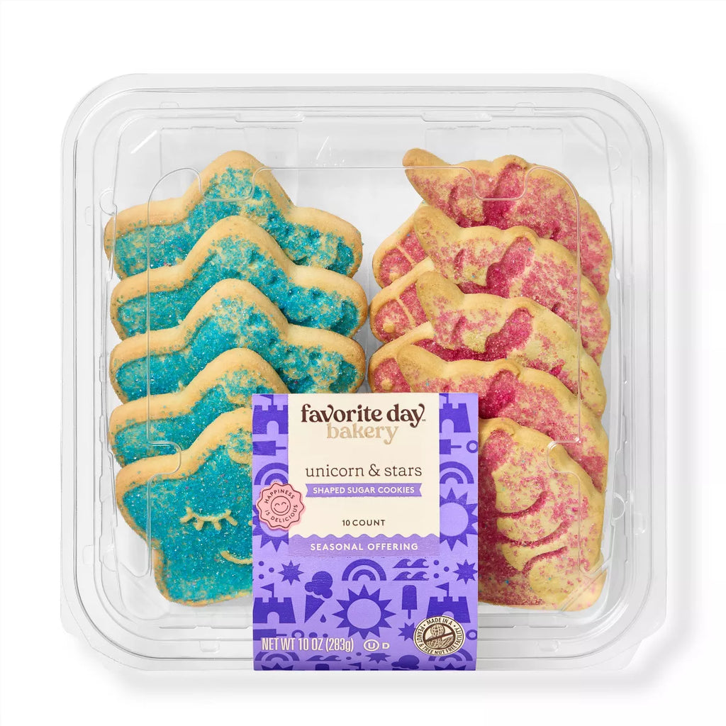 Unicorn & Stars Shaped Sugar Cookies - 10oz/10ct - Target Favorite Day
