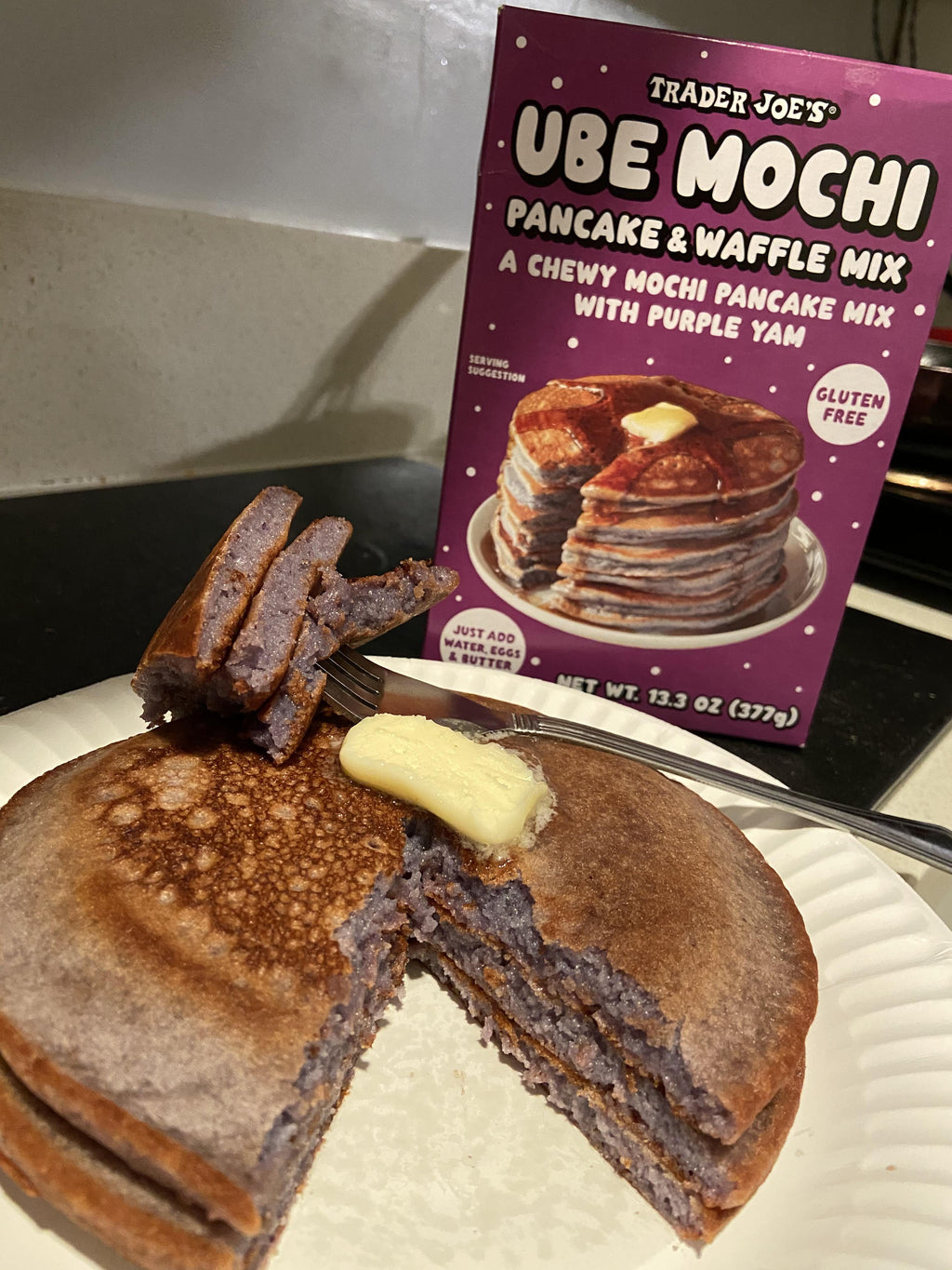 Trader Joe's Ube Mochi Pancake Waffle Mix
