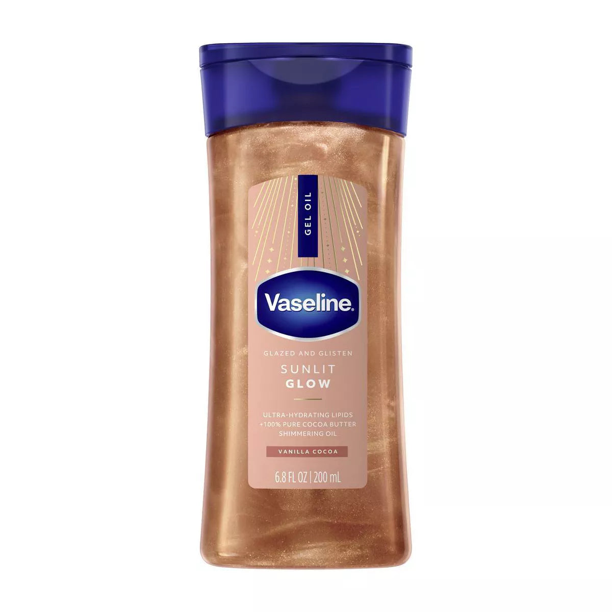 Vaseline Glazed & Glisten Vanilla Cocoa Shimmering Gel Body Oil - Sunlit Glow