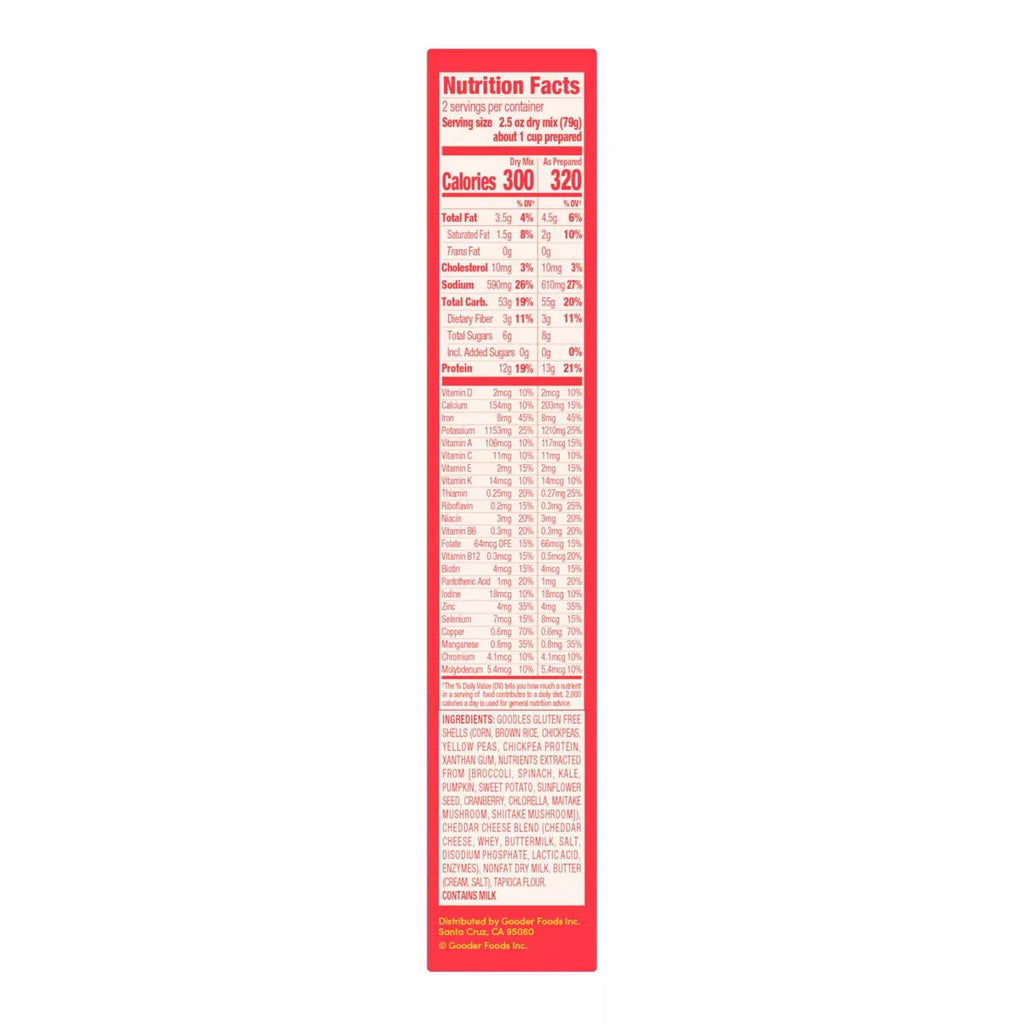 Goodles Shella Good Gluten Free Aged White Cheddar Protein Mac and Cheese