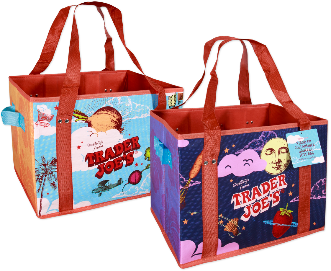 Trader Joe's Stand Up Collapsable Grocery Tote