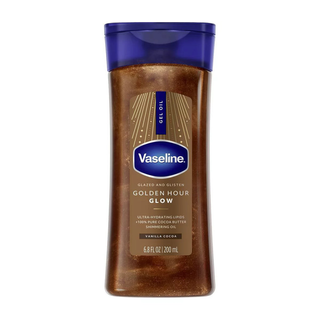 Vaseline Glazed & Glisten Vanilla Cocoa Shimmering Gel Body Oil - Golden Hour