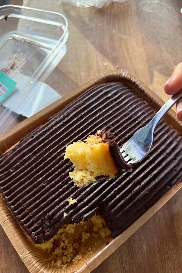 Trader Joe's Mini Sheet Cake - Yellow Gluten Free with Chocolate Frosting