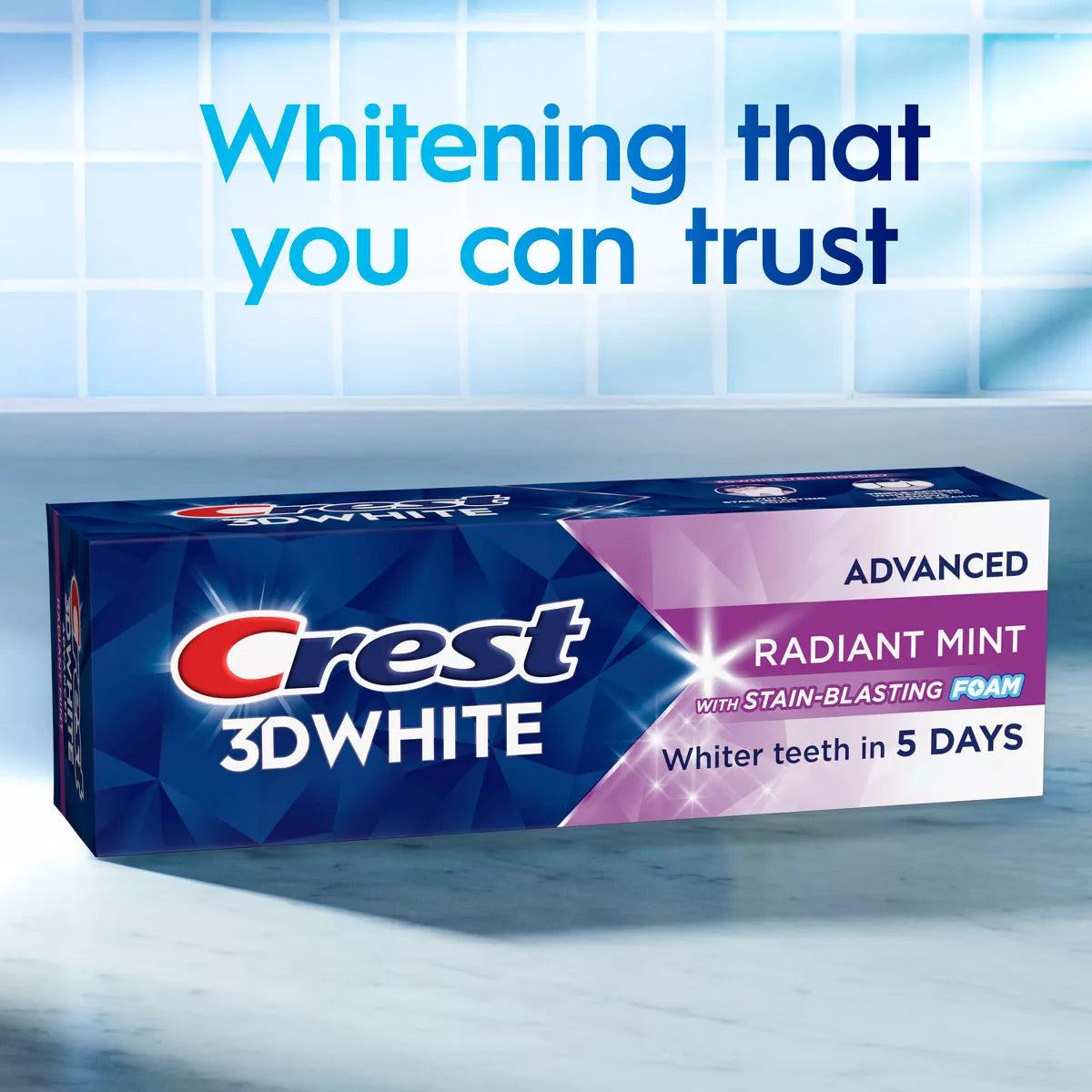 Crest 3D White Advanced Travel Size Fluoride Whitening Toothpaste - Radiant Mint