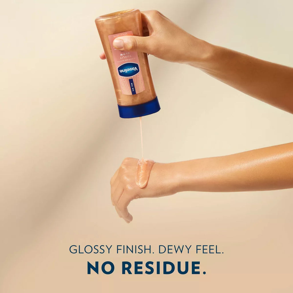 Vaseline Glazed & Glisten Vanilla Cocoa Shimmering Gel Body Oil - Sunlit Glow