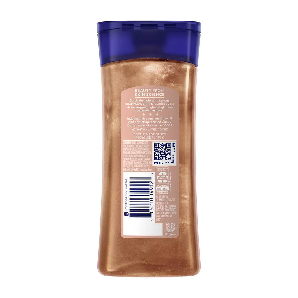 Vaseline Glazed & Glisten Vanilla Cocoa Shimmering Gel Body Oil - Sunlit Glow