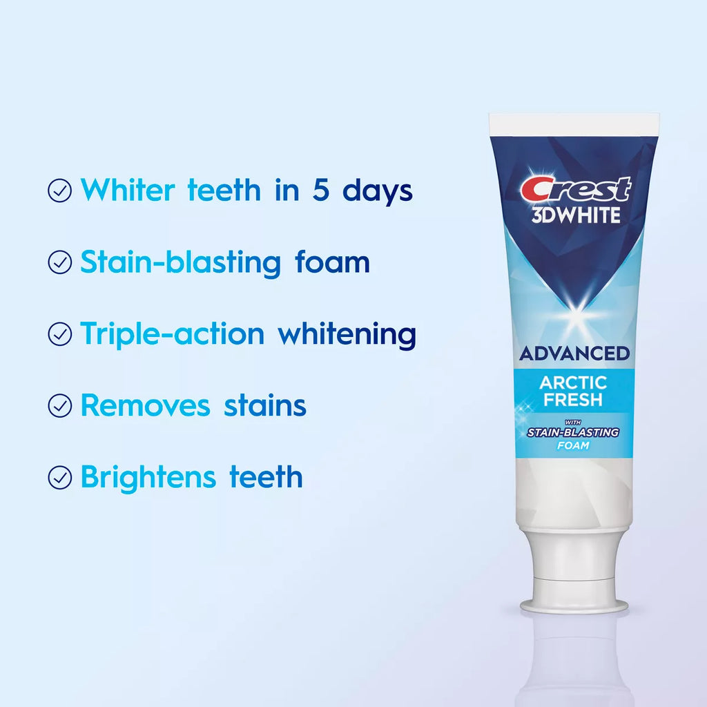 Crest 3D White Advanced Teeth Whitening Fluoride Toothpaste - Arctic Fresh