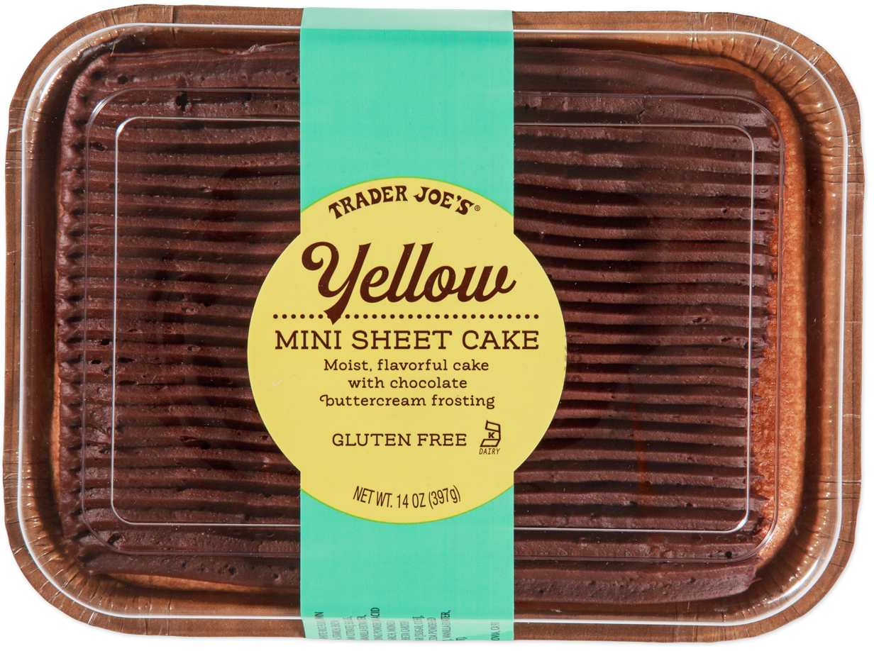 Trader Joe's Mini Sheet Cake - Yellow Gluten Free with Chocolate Frosting