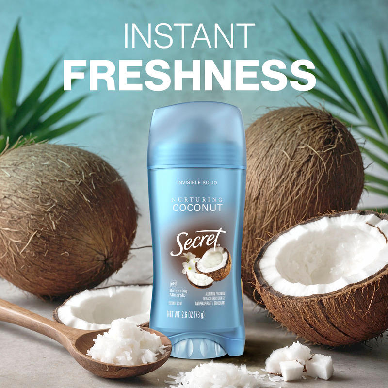 Secret Invisible Solid Antiperspirant & Deodorant - Coconut