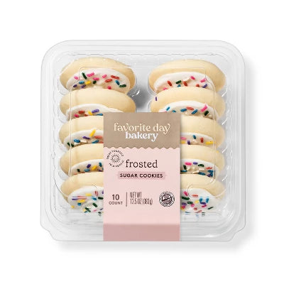 Fresh Baked Frosted Sugar Cookies - Large 10 ct (350g)