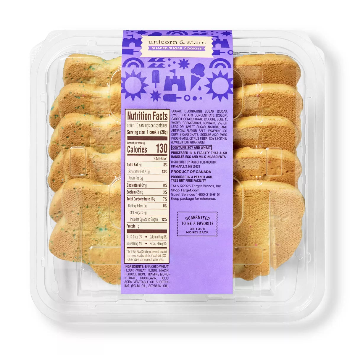 Unicorn & Stars Shaped Sugar Cookies - 10oz/10ct - Target Favorite Day