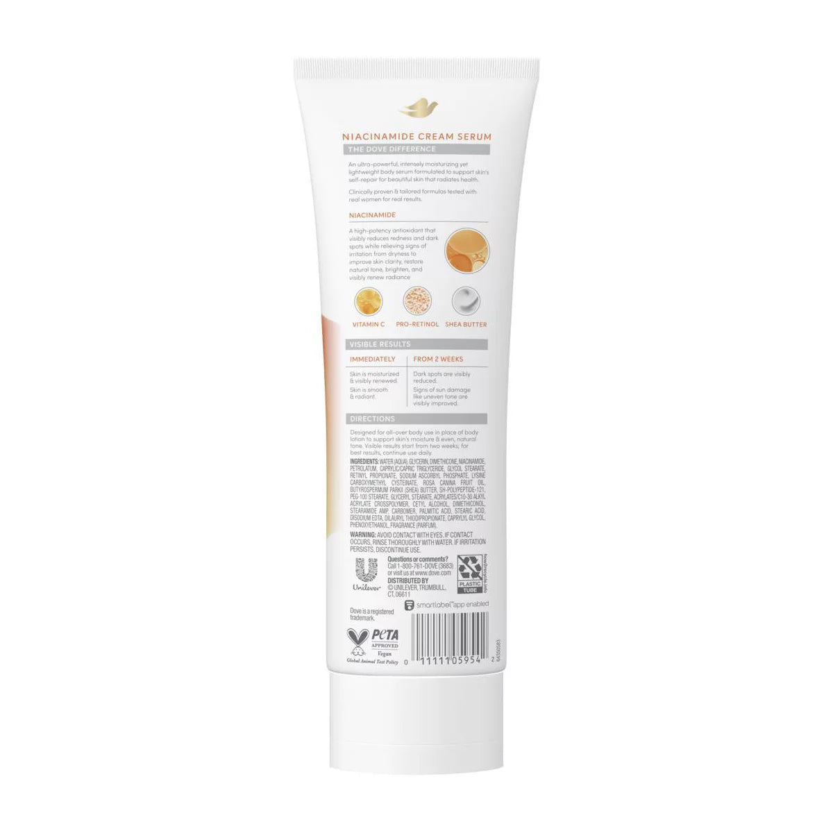 Dove Beauty Niacinamide and Even Tone Cream Serum Body Lotion - 8 oz