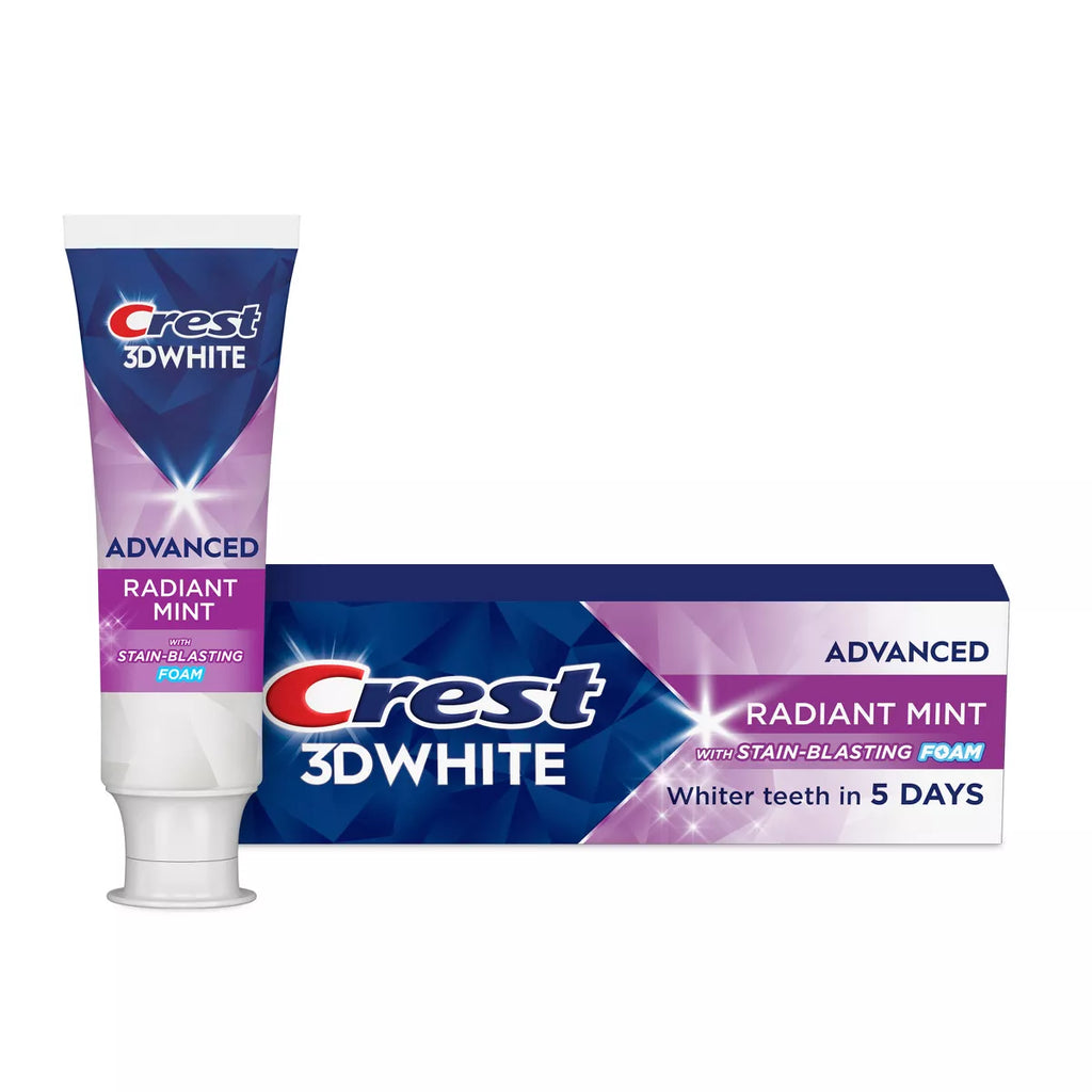 Crest 3D White Advanced Travel Size Fluoride Whitening Toothpaste - Radiant Mint