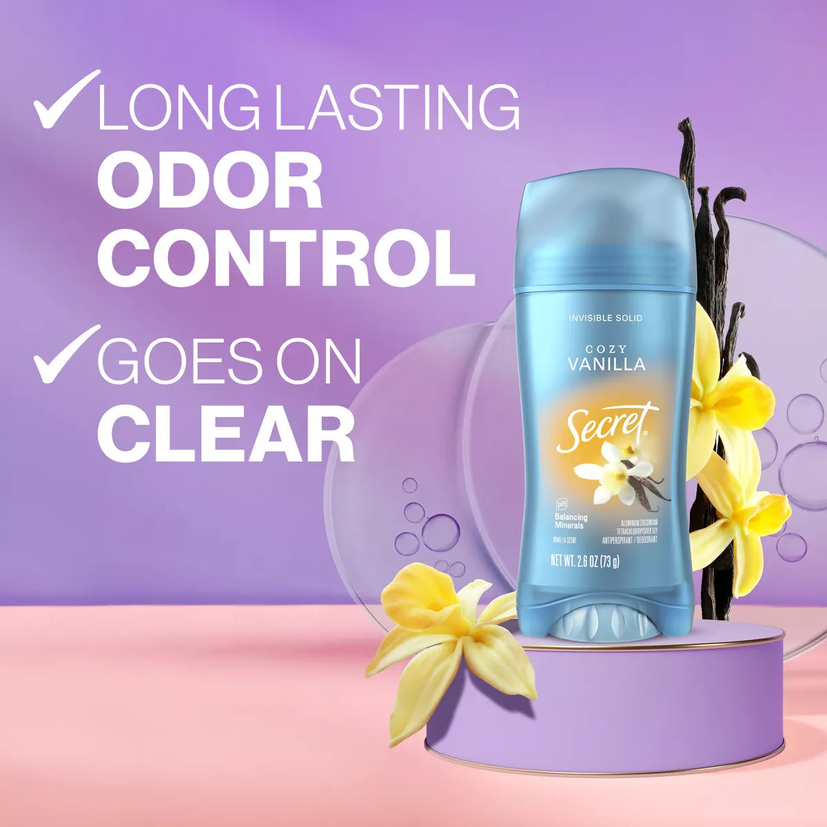 Secret Invisible Solid Antiperspirant & Deodorant - Vanilla