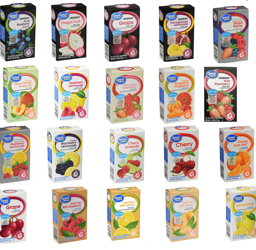 Walmart Great Value Sugar-Free Drink Mix Packets - 10 Count