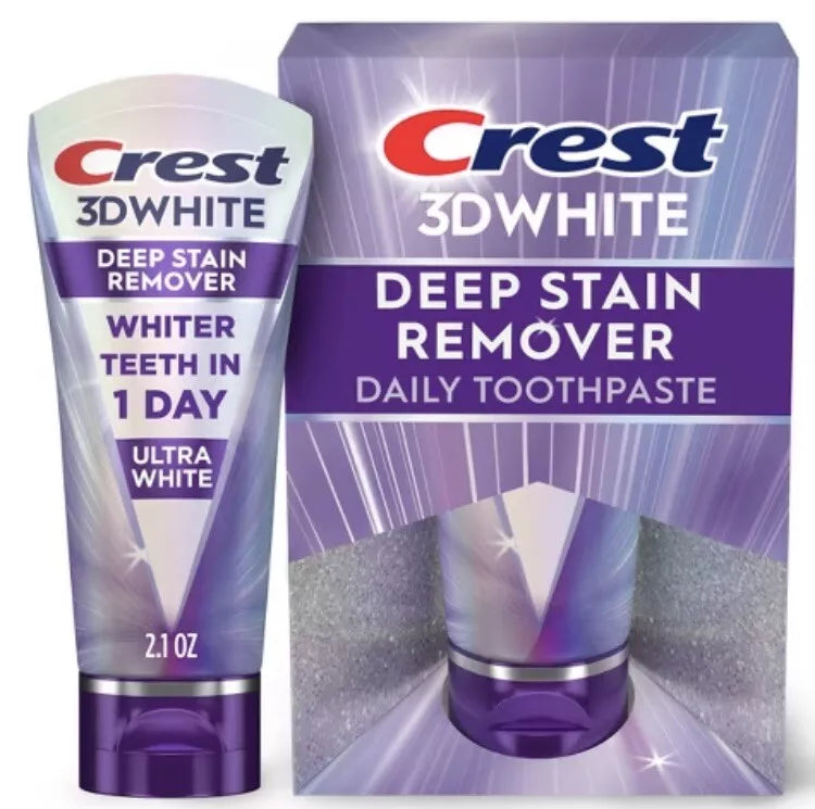 Crest 3D White Deep Stain Remover Daily Toothpaste Ultra White 59g