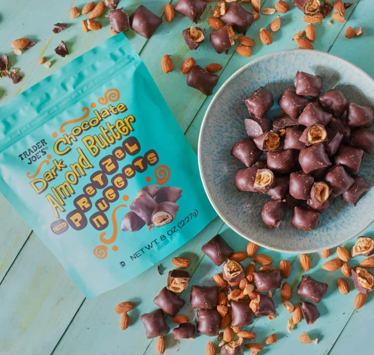 Trader Joes Dark Chocolate Almond Butter Pretzel Nuggets