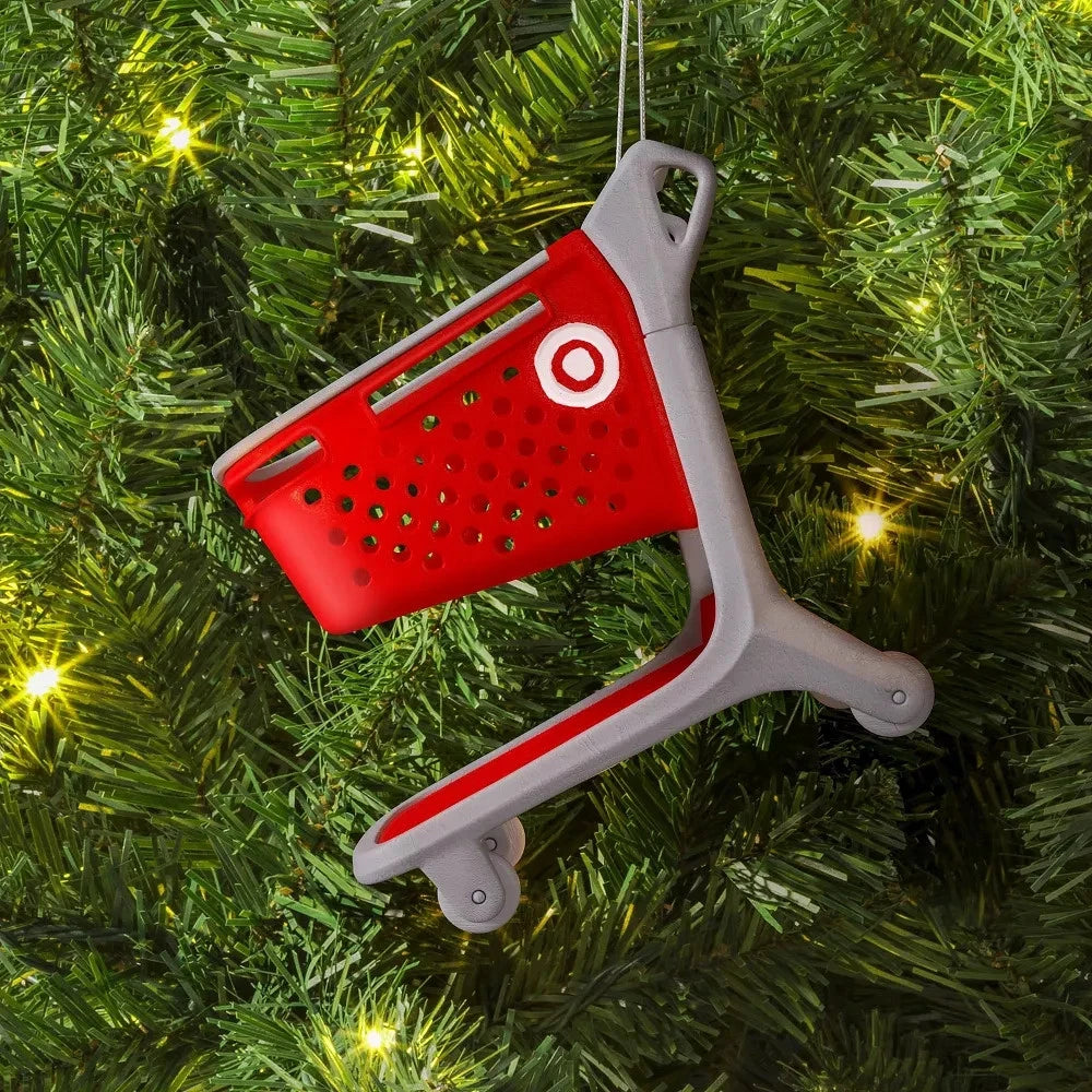 Target Shopping Cart 4" Christmas Ornaments Plastic