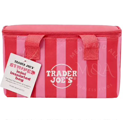 Trader Joe's Mini Insulated Summer Collection Tote - Striped Pink