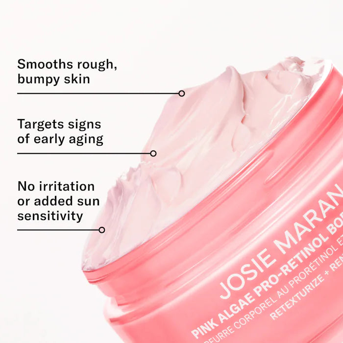 JOSIE MARAN  Pink Algae Pro-Retinol Body Butter for Anti-Aging and KP - 400ml
