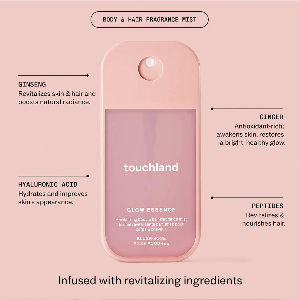 Touchland Blush Rose Glow Essence Body & Hair Fragrance Mist
